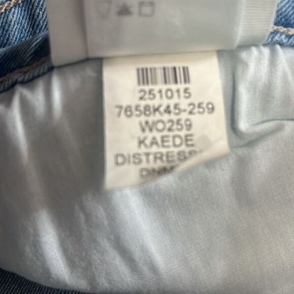 Paige Rory Cotton Blend High Waisted Crop Flare Denim Jeans Kaede Distressed 29 - Picture 3 of 3